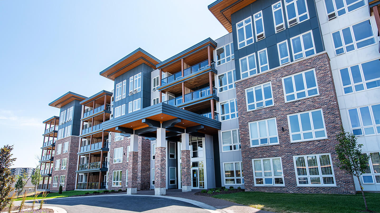An exterior photo of The Pemberley building
