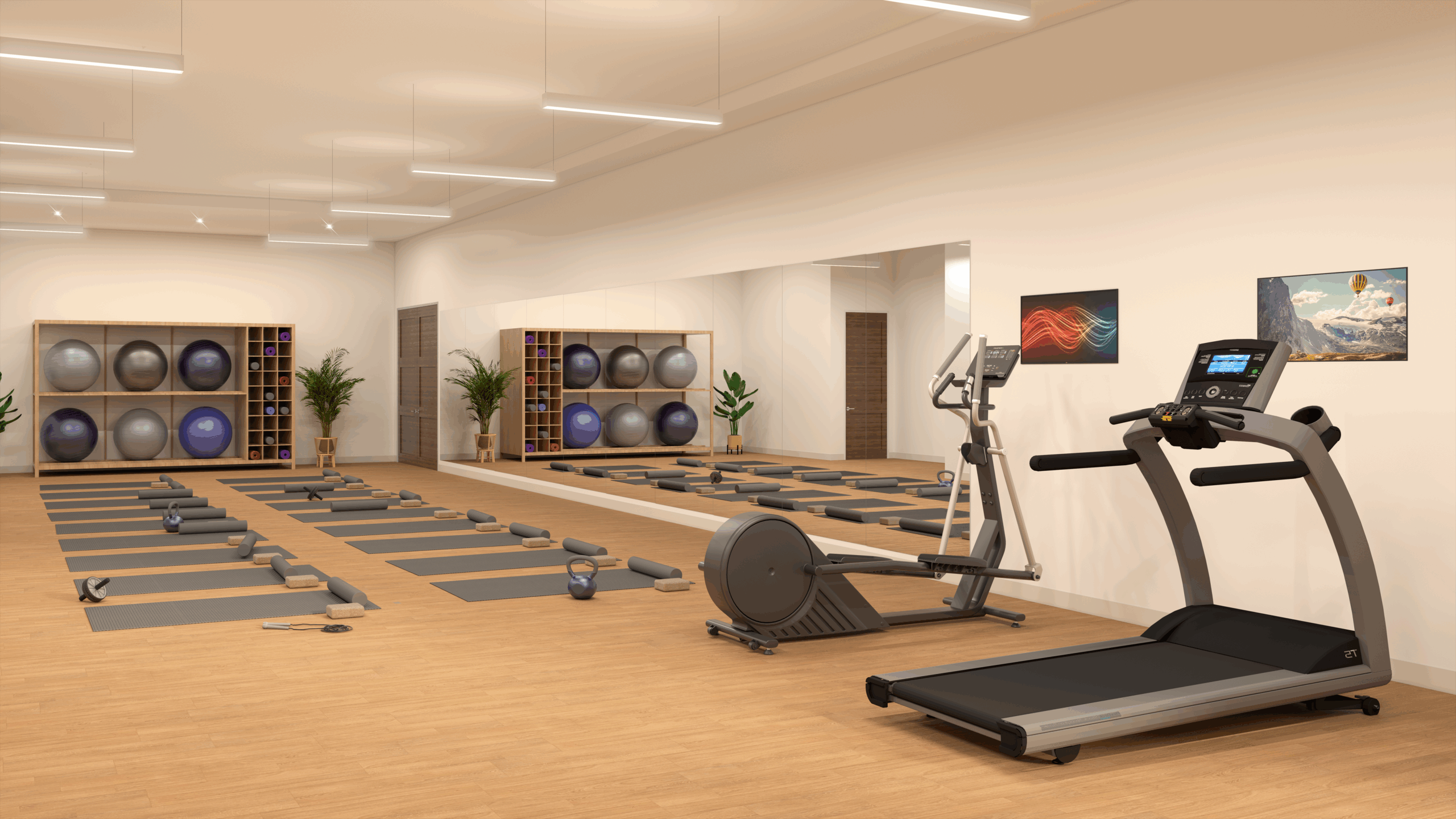 fitness room with gym equipment