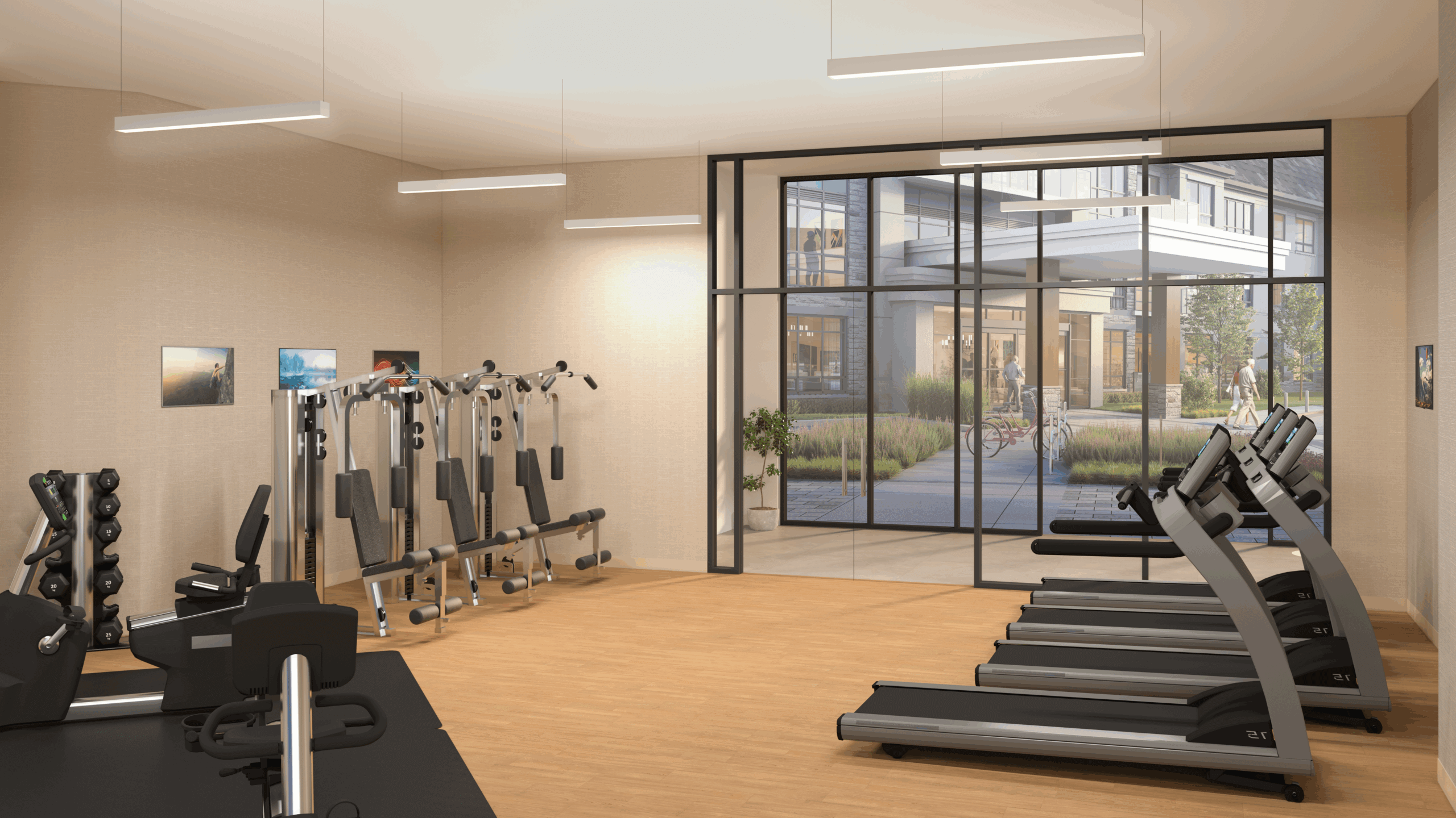 fitness room with gym equipment